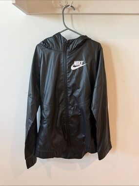 Nike Black Jacket with White Swoosh Logo